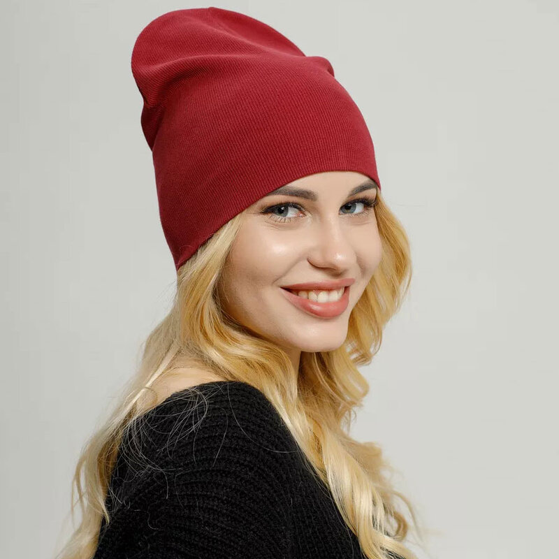 Unisex Casual Winter Beanie Hat Woman Man Adult Warm Soft Acrylic Knitted Hats Girl Boy Outdoor Skullies Cap Gorros Wholesale
