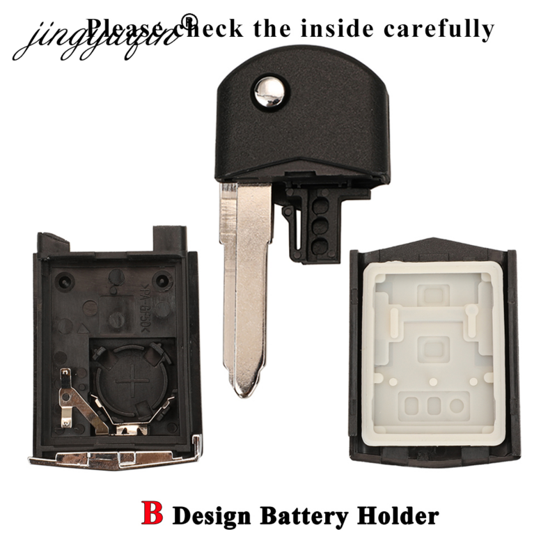Jingyuqin 2/3 кнопка дистанционного ключа брелок Оболочка Чехол Складной флип для Mazda 2 3 5 6 фотосессия/фотосессия с заменой необработанного лезвия
