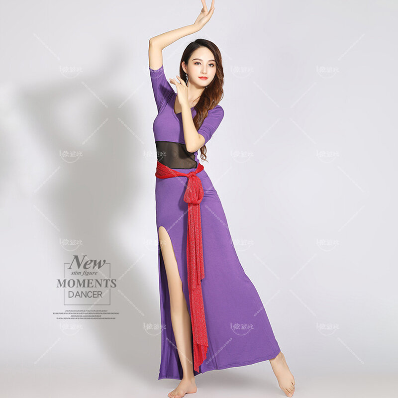 Bellydance gaun panjang kostum seksi pakaian latihan penampilan Oriental gaun panggung tari Fantasia Feminina