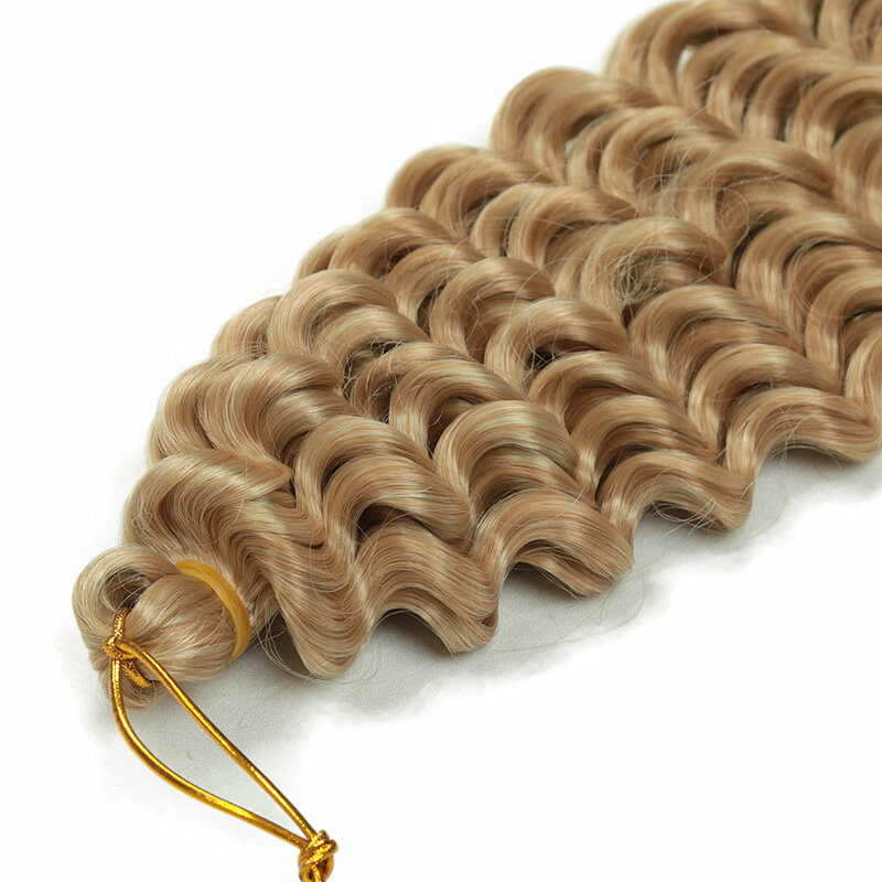 Alibaby-Onda Profunda Crochet Cabelo Para Mulheres, Trança Ombre Suave, Extensões De Cabelo Sintético, 22"