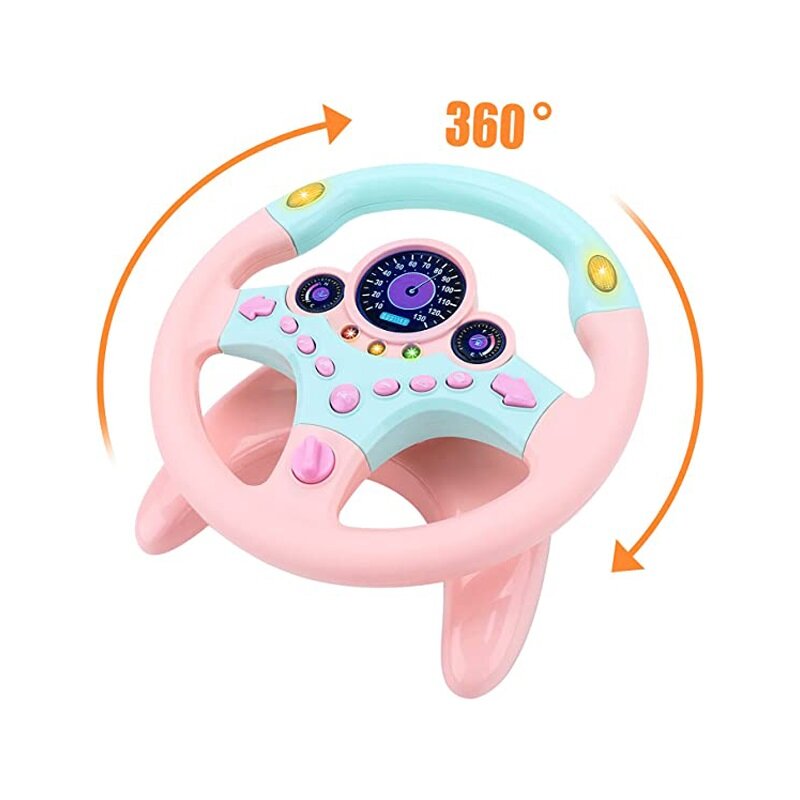 Contrôleur de conduite simulé avec clé de voiture, jouets pour bébés portables avec son, poussette musicale éducative, jouets vocaux de conduite pour enfants