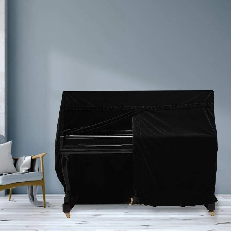 Cubierta de Piano vertical, cubierta completa de terciopelo holandés, a prueba de polvo, a prueba de humedad