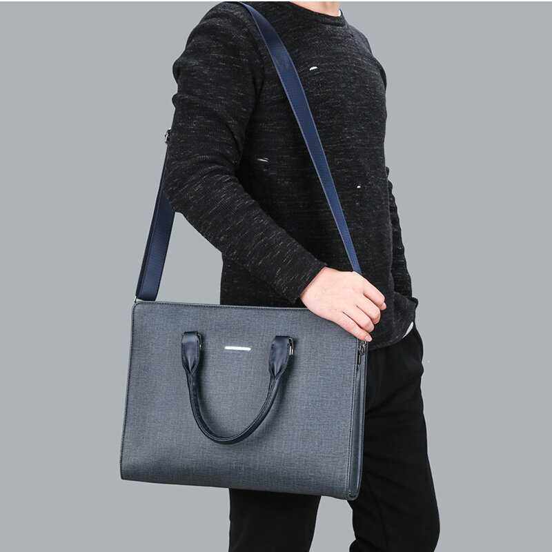 Портфель для мужчин, Дизайнерская кожаная сумка для ноутбука, мессенджер на плечо в деловом стиле, квадратный чемодан кросс-боди
