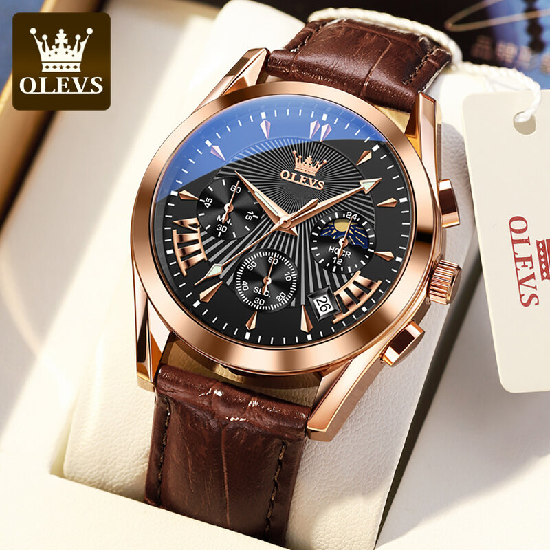 OLEVS-Marca de luxo masculina relógio de pulso de alta qualidade, moda casual, original, novo, 2023