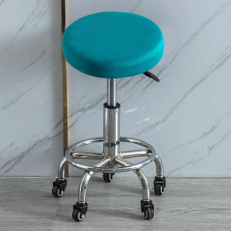 Sarung kursi bulat, sarung kursi makan rumah elastis tebal warna Solid dapat diregangkan 40-50cm