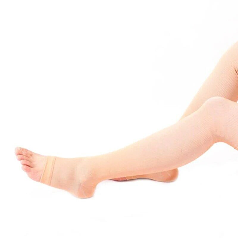 18-21mm Open Toe calze a compressione mediche alte al ginocchio vene Varicose calza compressione Brace Wrap Shaping per donna uomo