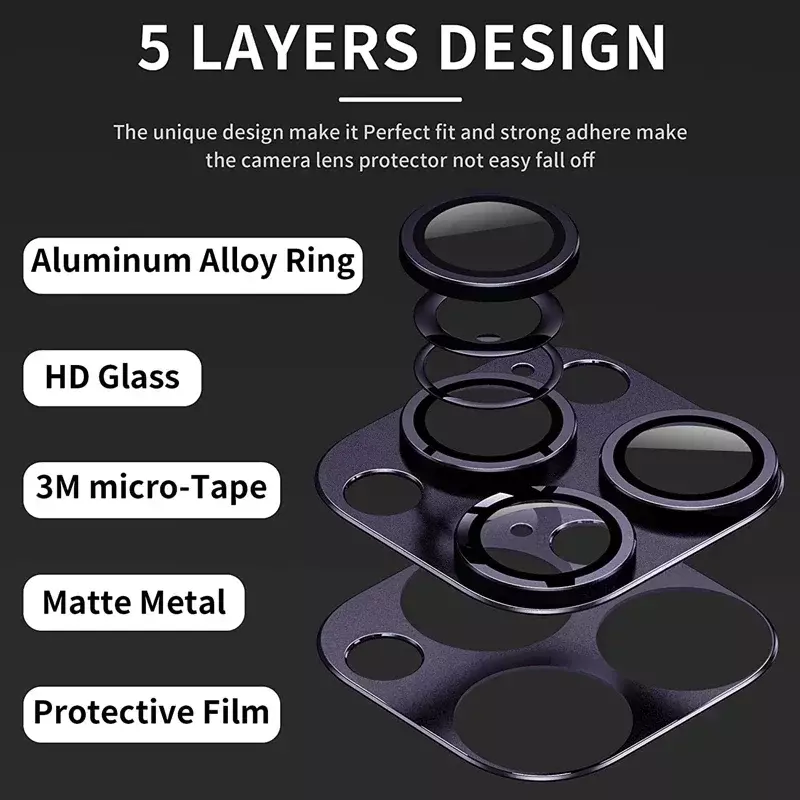 Vidrio Protector de lente de cámara de Metal para iPhone 12 HD, película protectora de lente trasera para iPhone 12