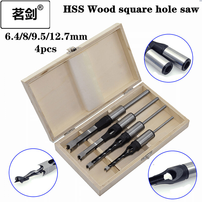 Drill Dit square hole saw tenon mortise woodworking tool kit with a chisel Ferramentas Herramientas