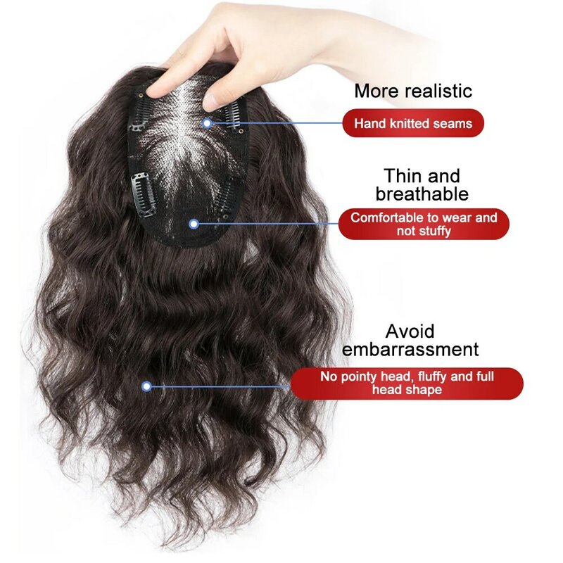 Toppers de vrais cheveux humains pour femmes, pièces d'extensions de cheveux supérieurs, perruques amincissantes, mise à niveau de la base en dentelle, Toppers Remy Premium
