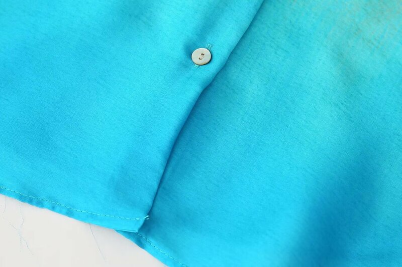 Traje de 2 piezas para mujer, camisa de satén teñida con corbata, blusa Retro de manga larga + pantalón suelto teñido con corbata informal, 2024