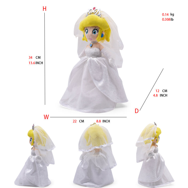 Mario Bowser Wedding Princess Daisy Peach Plush Toys Collection Kawaii Cartoon Game Dolls for Kids Birthday Gift