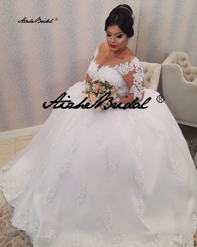 Женское свадебное платье с кружевной аппликацией, свадебные платья с длинными рукавами и шнуровкой сзади, свадебные платья, платье невесты