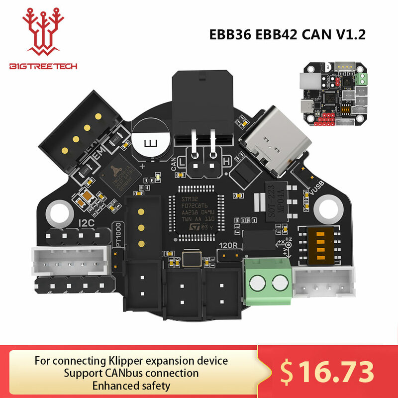 Bigtreetacétone Carte LilV1.2 pour Klipper Hotend EBB36 EBB42  outil de tête Canbus USB  extrudeuse BLV Ender 3  pièces d'imprimante 3D 42mm 36mm