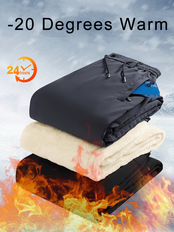 2023 nowe zimowe spodnie męskie grubsze podszyty polarem spodnie termiczne męskie proste, ciepłe spodnie na śnieg Plus rozmiar 8XL