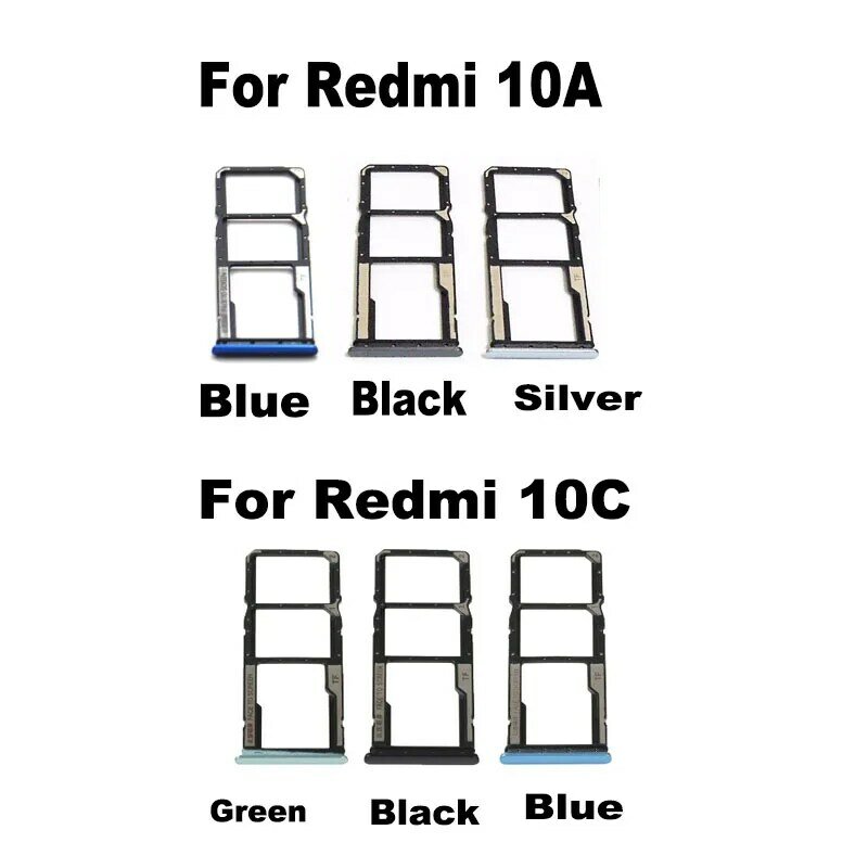 Bandeja de tarjeta Sim para Xiaomi Redmi 10A 10C, soporte de ranura, adaptador de enchufe, Conector de reparación, piezas de repuesto, nuevo