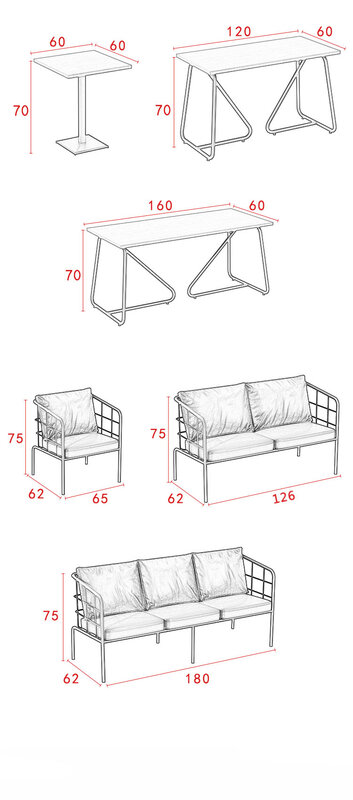 Industrieller Stil gehämmerter Metall Couch tisch Set Esstisch Coffeeshop Stühle und Tische für Coffeeshops