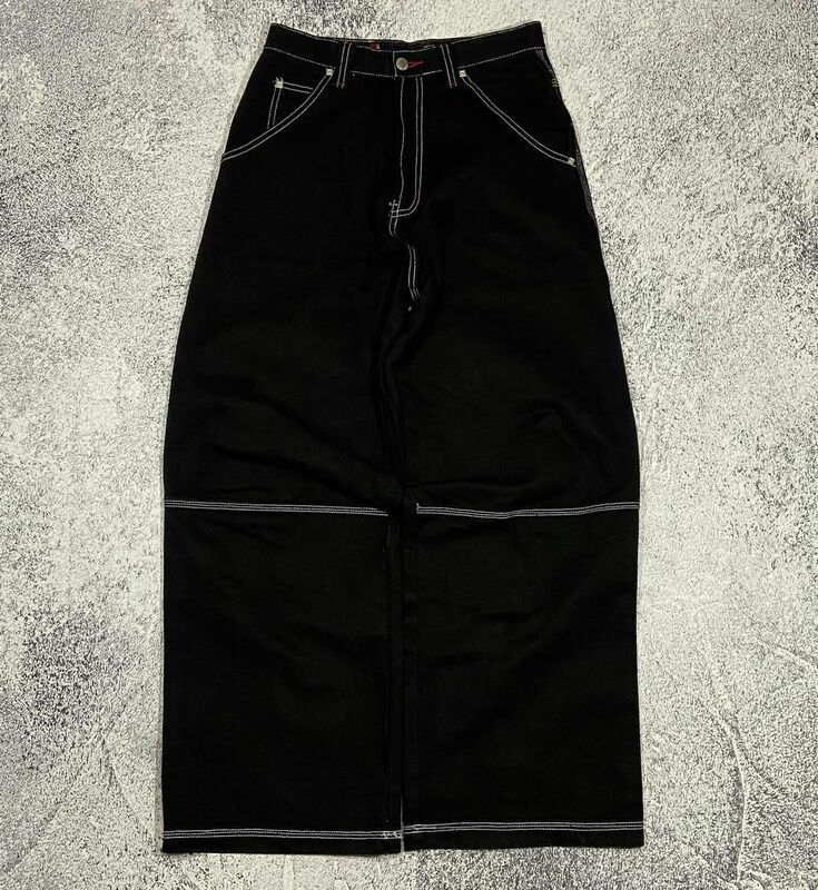 Pantalones vaqueros holgados con bordado de Rock para mujer, Jeans de pierna ancha, cintura alta, patrón de calle, Hip Hop, Vintage, Harajuku, Y2k