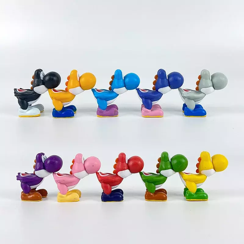ของเล่นโมเดลซูเปอร์มาริโอบีโรของเล่นโมเดล Yoshi Luigi ตุ๊กตาขยับแขนขาได้พีชตุ๊กตาตั้งโต๊ะขนาดเล็กของขวัญของเล่นอะนิเมะ