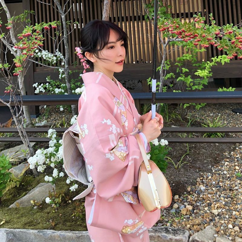 Setelan Kimono wanita, pakaian dansa perjamuan wanita pakaian tradisional Jepang elegan pakaian Studio mengambil foto
