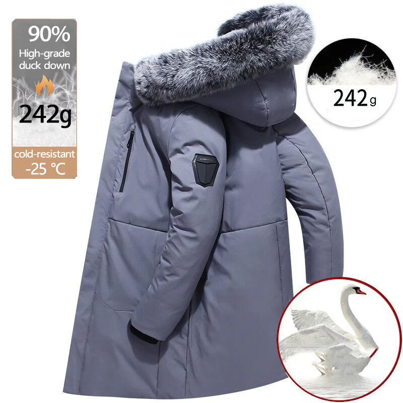 Abrigos de plumón de pato blanco para hombre, chaquetas de invierno para hombre, abrigo de plumón calentado de incassación, ropa de marca Parker, 2023