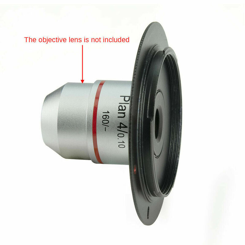 Alumínio Alloy Microscope Objective Lens, Rosca RMS para M42 Canon EF EOS Nikon AI DSLR SLR, Anel Adaptador de Câmera