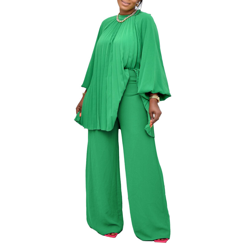 Conjunto de 2 piezas de chándal para mujer, ropa Africana elegante para mujer, Tops de manga larga informales para fiesta, pantalones, trajes