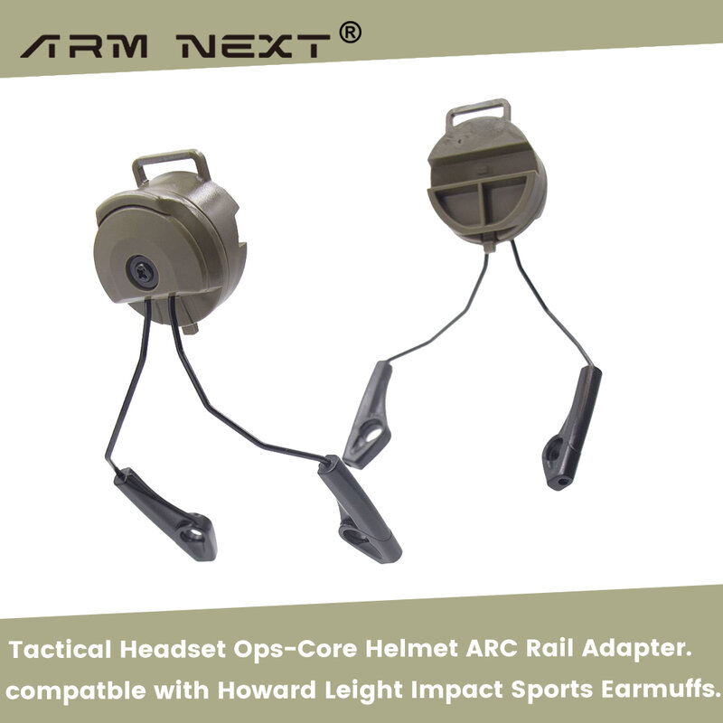 1 pasang Earmuf elektronik ARC OPS-CORE adaptor rel helm untuk Headset tembak Howard