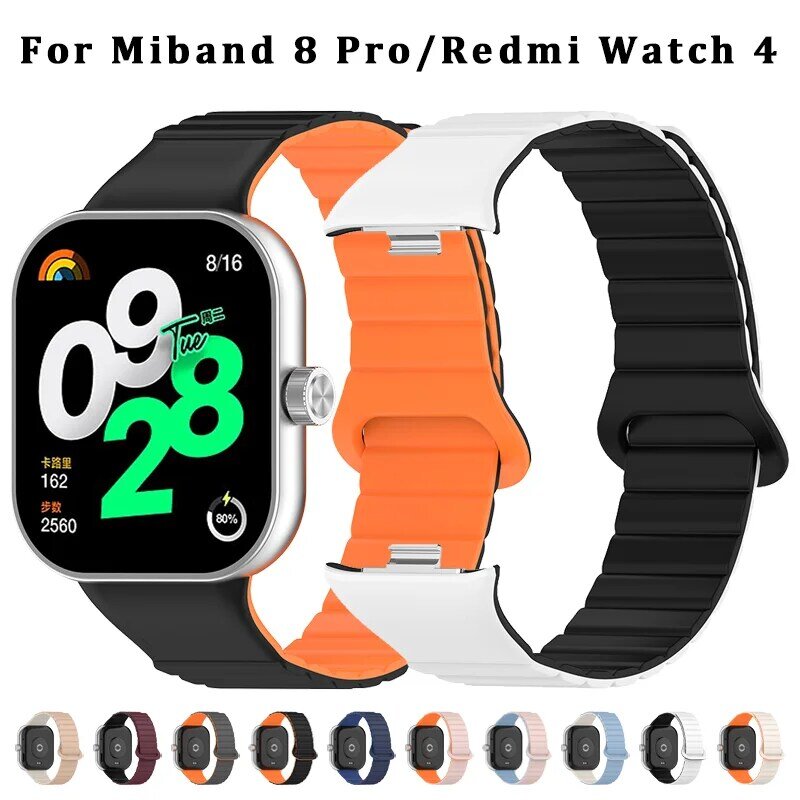 Silikon Magnet armband für Redmi Uhr 4 Zubehör Ersatz Smart Watch Band Armband Soft Sport Armband für Miband 8pro