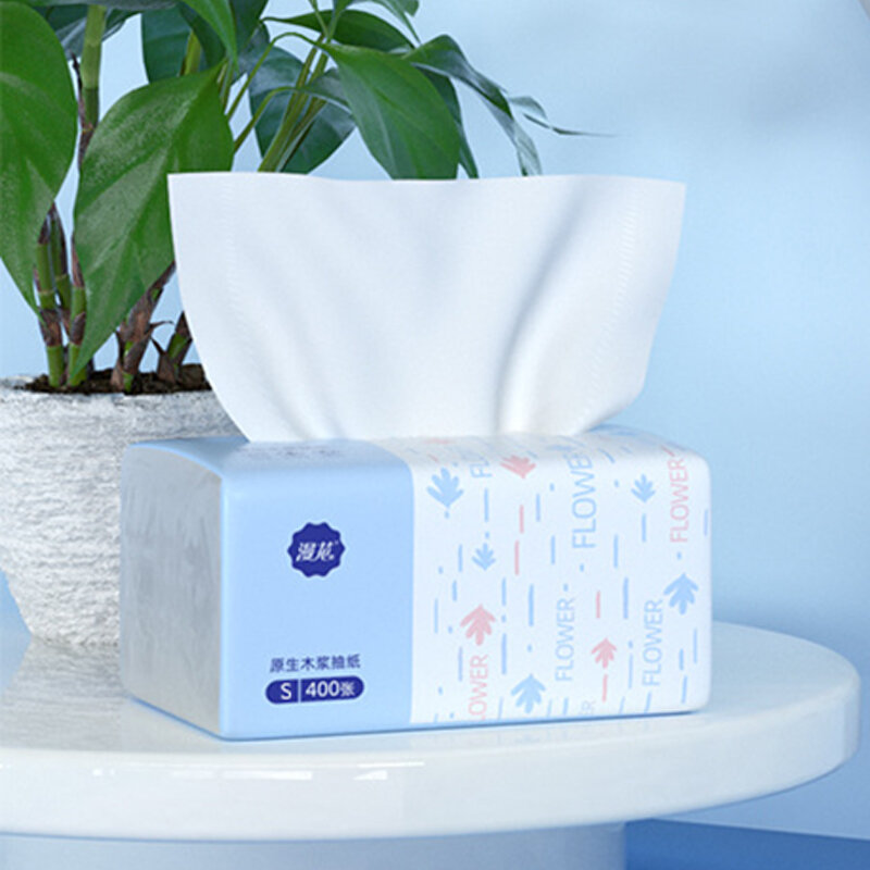 1 confezione/400 veli di carta asciugamani di pasta di legno vergine carta 4 veli tovaglioli addensati tessuto facciale fabbrica all'ingrosso rispettoso dell'ambiente
