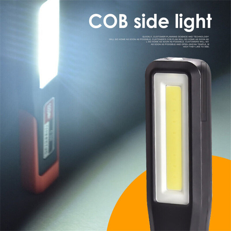 Lampe de poche portable aste COB LED avec crochet, lampe de travail magnétique pour garage, randonnée
