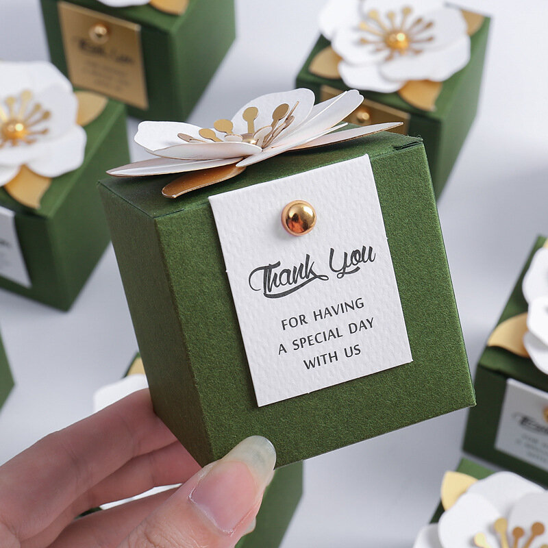 Scatola di caramelle di nozze quadrata di fiori creativi scatola di cioccolatini di fiori squisiti scatola regalo di anniversario di banchetto di festa di festa