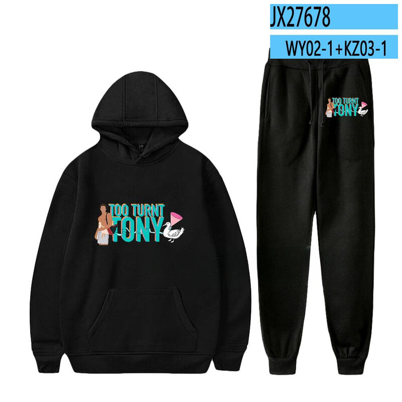TooTurntTony Merch Tracksuit Men Sets Fashion Sporting Suit Hooded Sweatshirt + Sweatpants Mens Clothing 2 Pieces Set