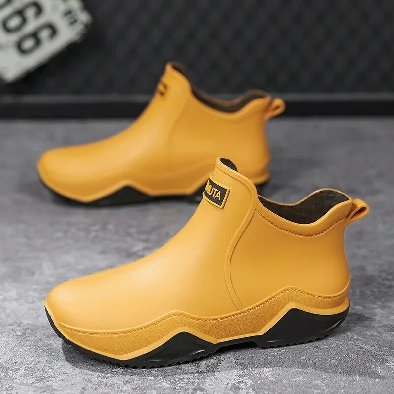 Fashion Couple's Outdoor Rain Boots New Men High Top Hiking Fishing Water Shoes Anti-slip Chef Work Ankle Boots Waterproof Shoes