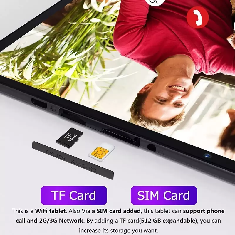 Pritom 10-Zoll-Tablet-PC mit Sim-Steckplatz Android 10 64 GB Quad-Core-Touchscreen WLAN GPS-Unterstützung 3G Telefonanruf