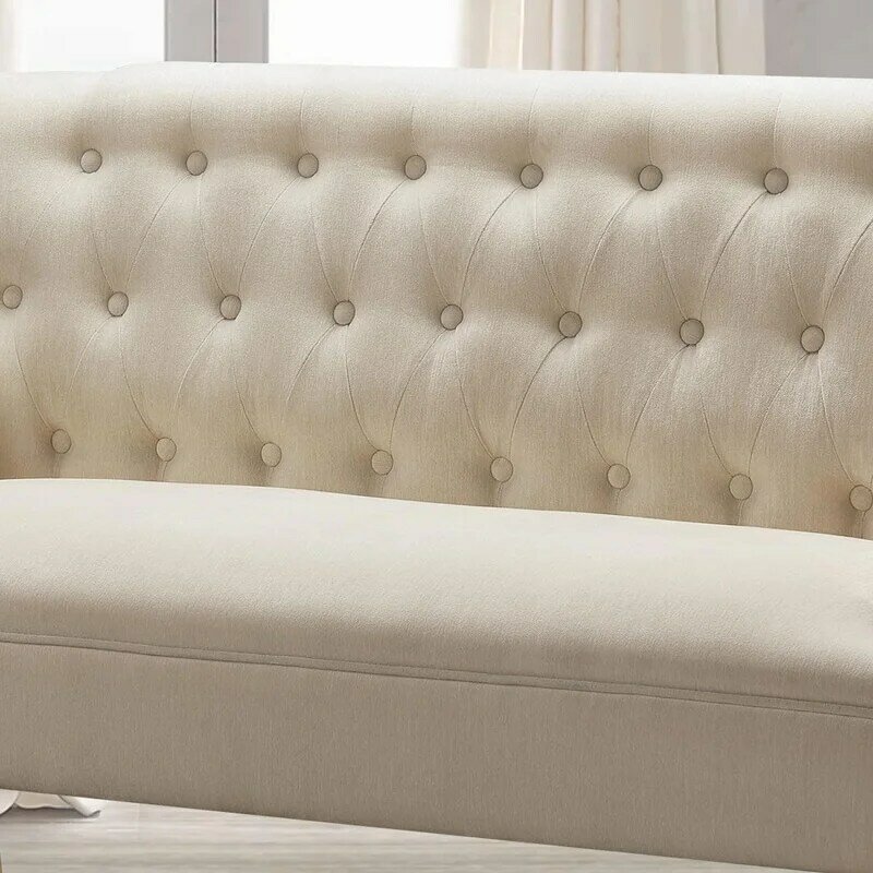 Rovisa Hermosa para Sala Love Seats mobili divano in una scatola divani lunghi per soggiorno divano Loveseat, Standard, velluto Bei