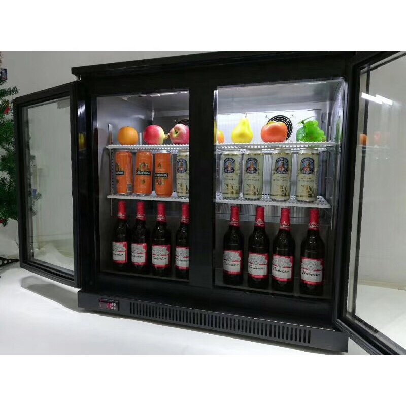 Porta in vetro commerciale sotto il bancone frigorifero per bevande da tavolo mini wine bar bottle cooler