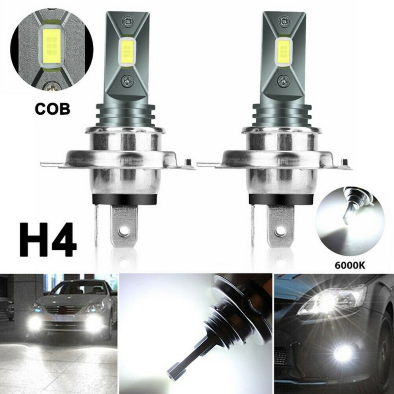 2pcs H 4 LED 10000LM 6000K Super White Headlight Bulbs Conversion Kit Hi-Lo Beam 80W
