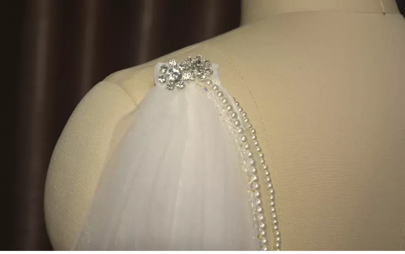 Capa de cristal para novia, velo de cuentas, accesorios de boda