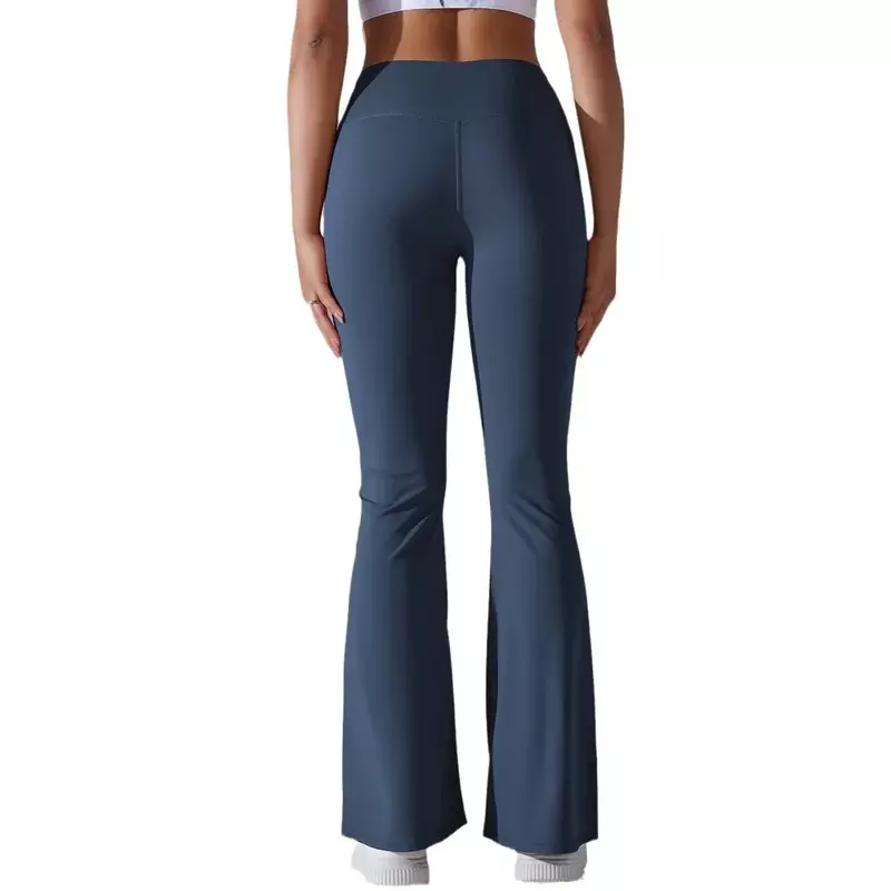 Solid Color Flared Pants Yoga For Women With Slim Fit High Waist Elastic Training Wide Leg Pants