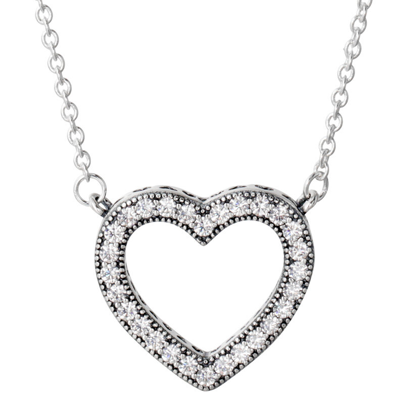 925 srebrne promienne serca akcentowane okrągłe serca Collier ponadczasowa elegancja naszyjnik drzewo życia dla kobiet DIY prezent biżuteria