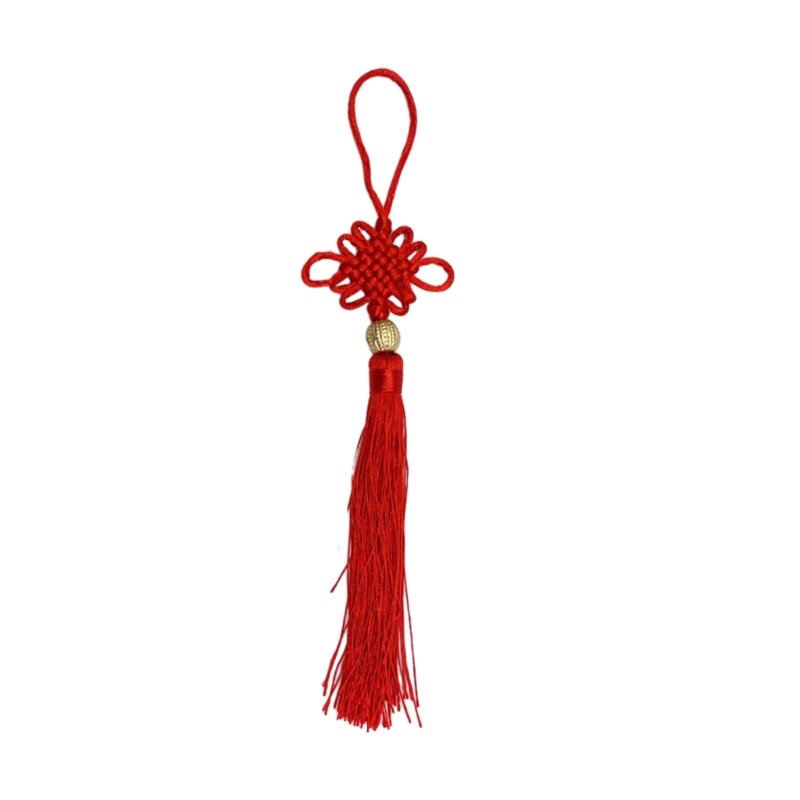 Decoración colgante con nudo chino, accesorio joyería artesanal, borlas chinas tejidas a mano para manualidades, regalo