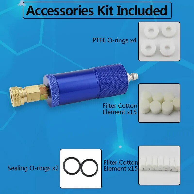 Filtro de bomba de mano PCP con filtro de algodón M10x1, separador de agua y aceite de rosca, acoplador rápido, purifica el aire 300bar 4500psi