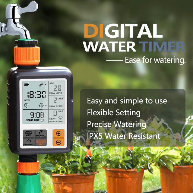 Automático Digital Eletrônico Água Temporizador Sistema Jardim Irrigação Rega Temporizador Controlador EU Plug, EUA Plug
