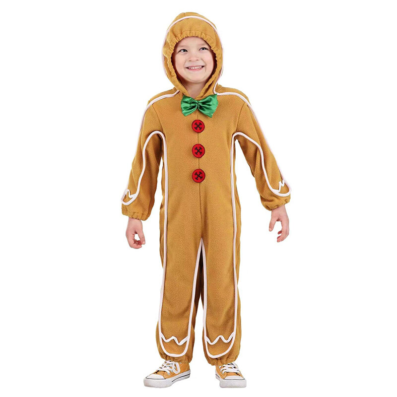 Dzieci Xmas kostium na boże narodzenie Gingerbread Man Onesie kostium dla malucha