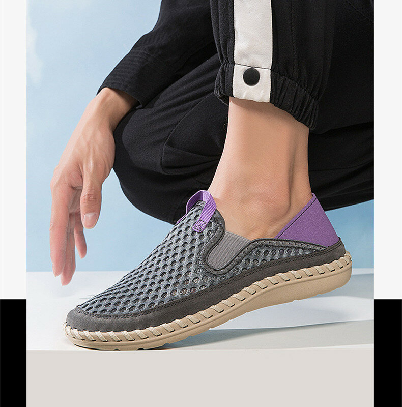 Scarpe estive in rete Sneakers da uomo taglie forti calzature da passeggio traspiranti leggere nuove scarpe da uomo Casual comode Slip-on