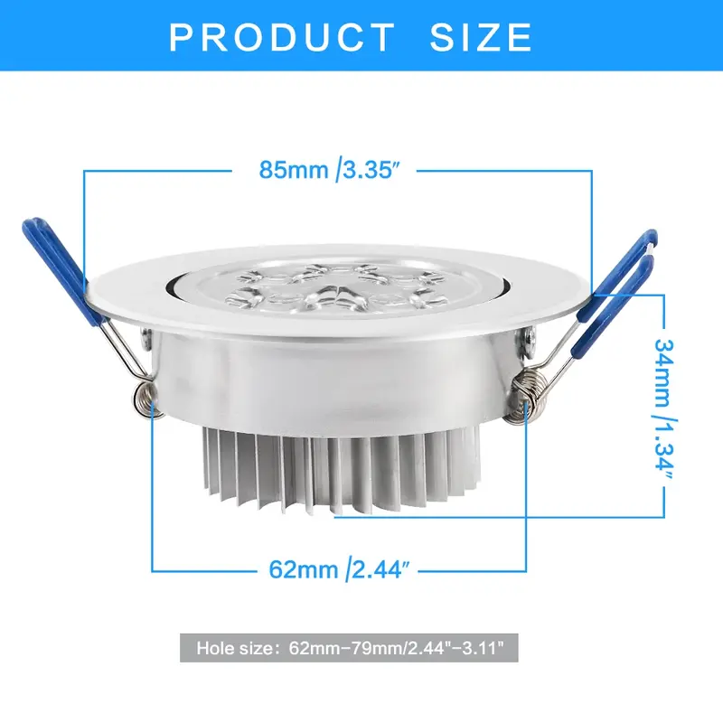 10 pack/lots 7-25 Day  LED Spot LED Downlight Dimmable Bright Recessed decoration Ceiling Lamp 110V 220V AC85-265V