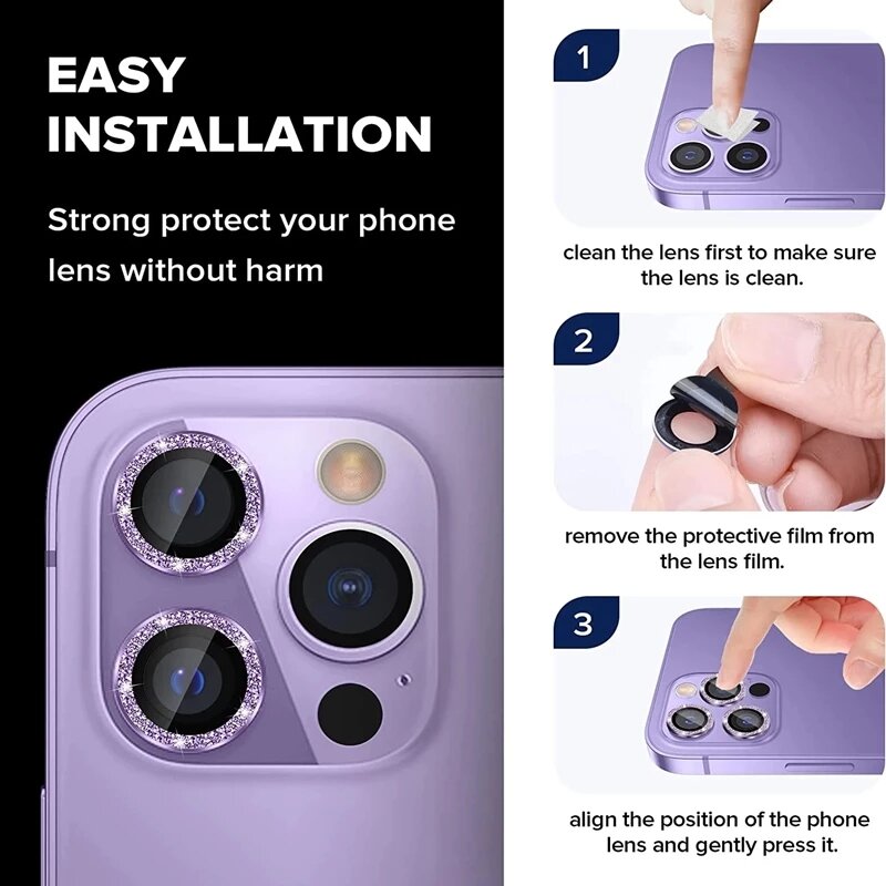 Protecteur d'objectif d'appareil photo pour iPhone, verre de protection pour iPhone 15, 11, 12, 14, 13, Pro, Max, Mini, 15 Pro, Max