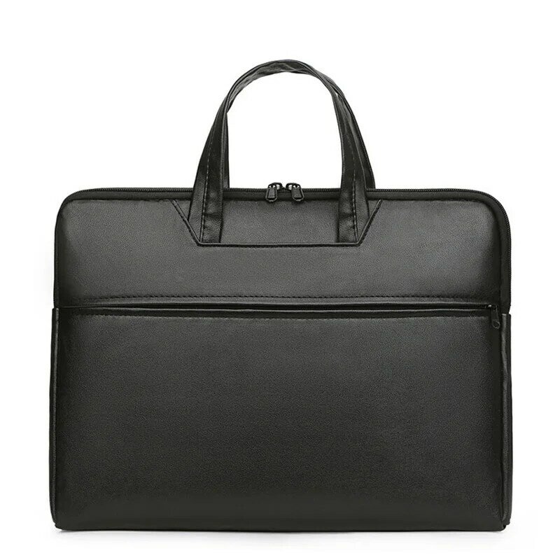 Портфель из искусственной кожи для мужчин, сумка на плечо для ноутбука, Офисная деловая черная дизайнерская сумка-Кроссбоди для документов