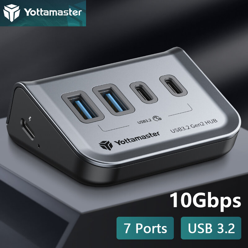 Yottamaster 멀티 USB A 타입 C 허브 4/7 슬롯 10Gbps 소켓 도킹 스테이션, 멀티 USB 3.0 포트 스플리터, 확장 독 어댑터