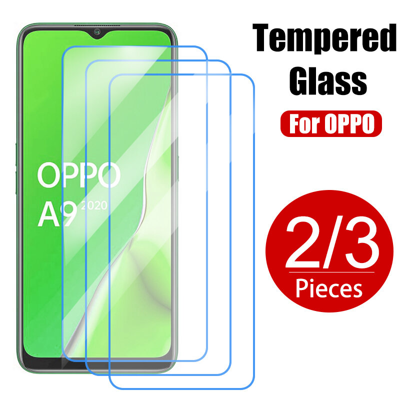 2/3 PCS Tempered Glass for OPPO A74 A54 A72 5G A9 A5 2020 Screen Protector for OPPO  A74 A53 A52 Glass